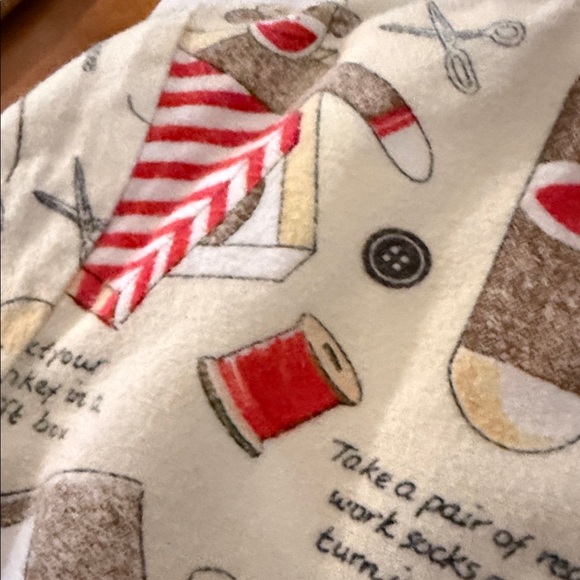 Nick & Nora Cream and Red Christmas  monkeys Pajama Set - Picture 7 of 12